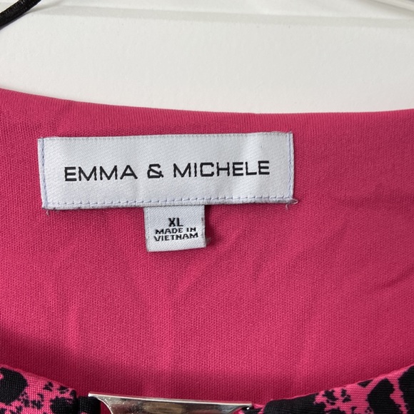 Emma & Michelle women’s size XL pink/white/black long sleeve dress - Picture 2 of 5